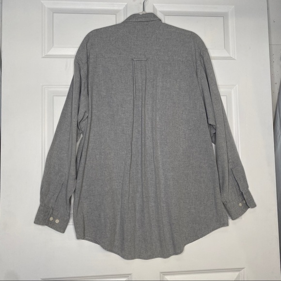Vintage Eddie Bauer Grey Button Front Flannel Collared Shirt Size Large - Picture 4 of 7